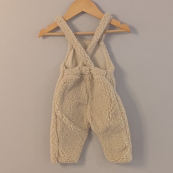 ๐ 2 for 30 ๐ Zara Baby Sherpa Fleece Overalls | 9โ12M | Neutral Teddy Romper - Picture 2 of 7